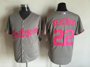 Clayton Kershaw Los Angeles Dodgers grey jersey
