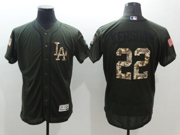 Clayton Kershaw Los Angeles Dodgers olive jersey