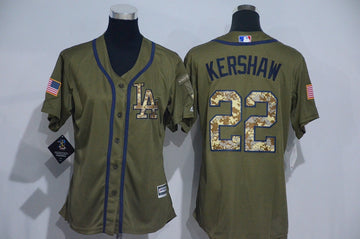 Clayton Kershaw Los Angeles Dodgers olive jersey