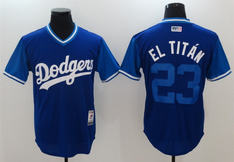 Adrian Gonzalez El Titan Majestic Los Angeles Dodgers royal jersey