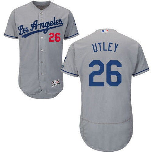 Chase Utley Los Angeles Dodgers gray jersey