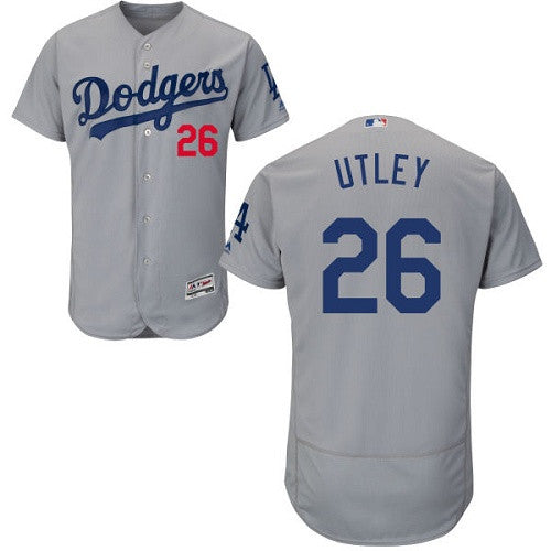 Chase Utley Los Angeles Dodgers gray jersey