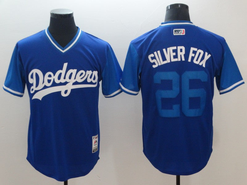 Chase Utley Los Angeles Dodgers silver Authentic jersey