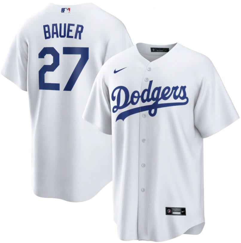 Trevor Bauer Los Angeles Dodgers white jersey