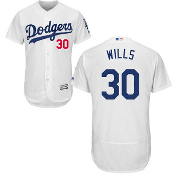 Maury Wills Los Angeles Dodgers white jersey