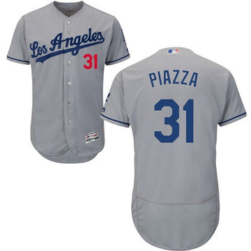 Mike Piazza Los Angeles Dodgers gray jersey