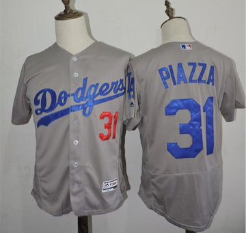 Mike Piazza Los Angeles Dodgers grey jersey