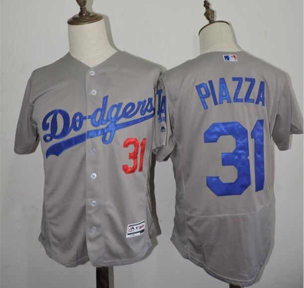 Mike Piazza Los Angeles Dodgers grey jersey