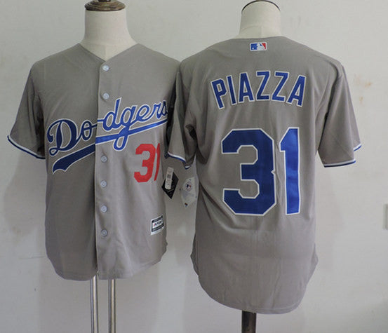 Mike Piazza Los Angeles Dodgers grey jersey