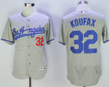 Sandy Koufax Los Angeles Dodgers grey jersey
