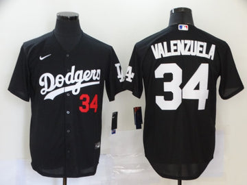 Fernando Valenzuela Los Angeles Dodgers black jersey