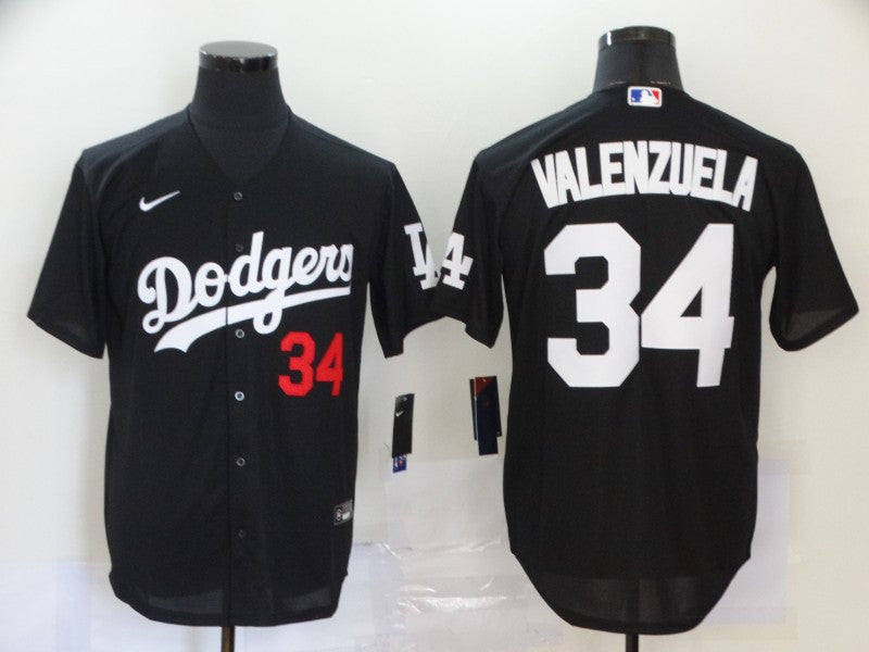 Fernando Valenzuela Los Angeles Dodgers black jersey