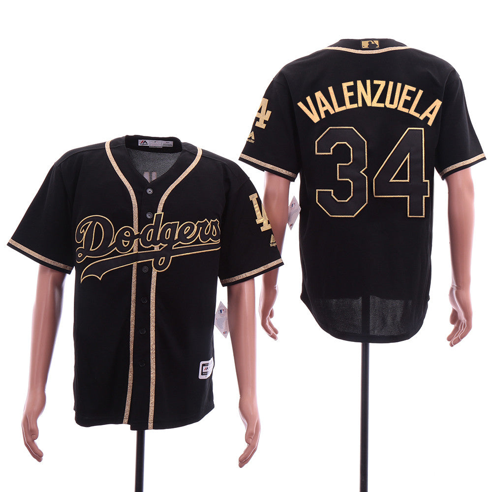 Fernando Valenzuela Los Angeles Dodgers black jersey