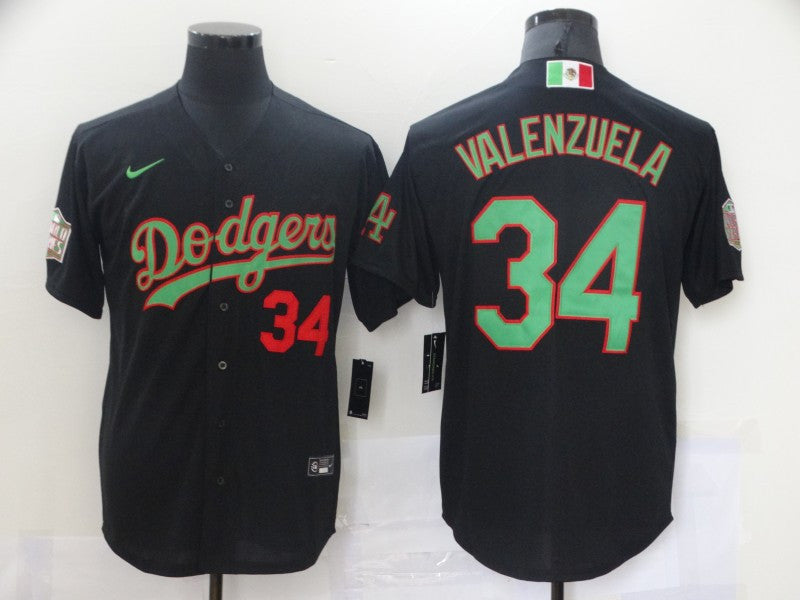 Fernando Valenzuela Los Angeles Dodgers black jersey