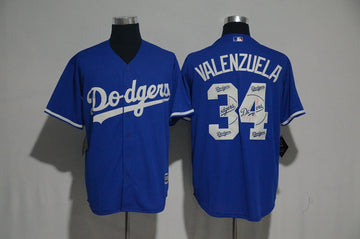 Fernando Valenzuela Los Angeles Dodgers blue jersey