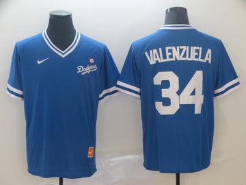 Fernando Valenzuela Los Angeles Dodgers blue Throwback jersey