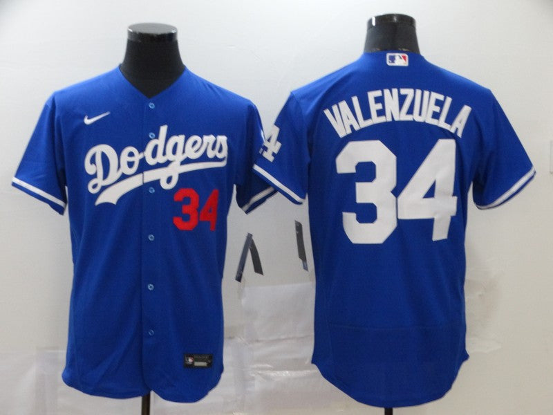 Fernando Valenzuela Los Angeles Dodgers royal jersey