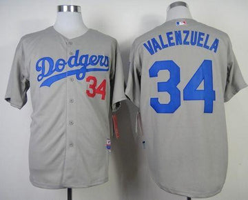 Fernando Valenzuela Los Angeles Dodgers grey jersey