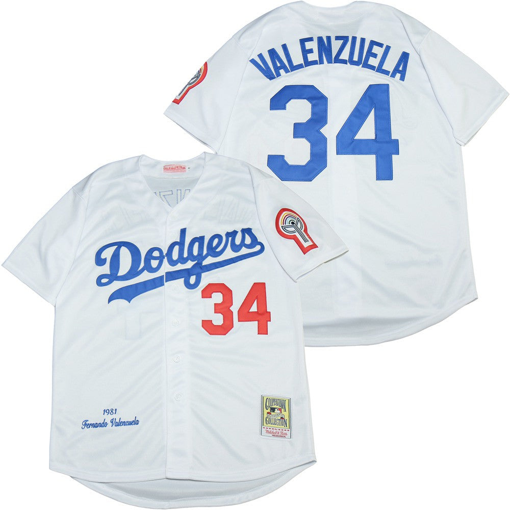 Fernando Valenzuela Los Angeles Dodgers white Cooperstown jersey