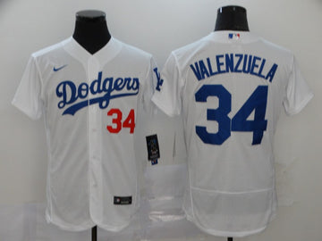 Fernando Valenzuela Los Angeles Dodgers white jersey