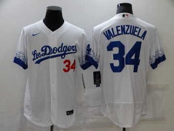 Fernando Valenzuela Los Angeles Dodgers white City Connect jersey