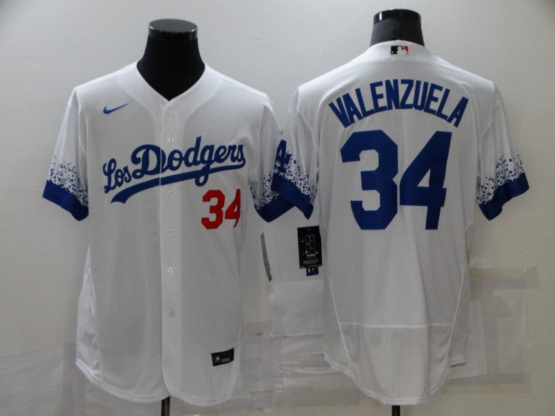 Fernando Valenzuela Los Angeles Dodgers white City Connect jersey