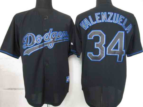 Valenzuela Los Angeles Dodgers black Fashion jersey