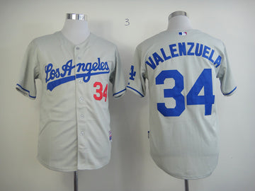 Valenzuela Los Angeles Dodgers gray jersey