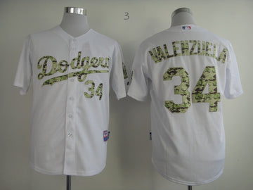 Valenzuela White Los Angeles Dodgers camo Camo jersey