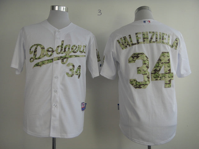 Valenzuela White Los Angeles Dodgers camo Camo jersey