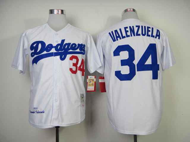 Valenzuela Los Angeles Dodgers white Throwback jersey