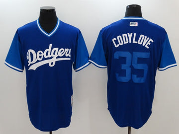 Cody Bellinger Codylove Majestic Los Angeles Dodgers navy jersey