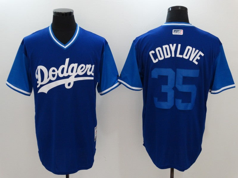 Cody Bellinger Codylove Majestic Los Angeles Dodgers navy jersey