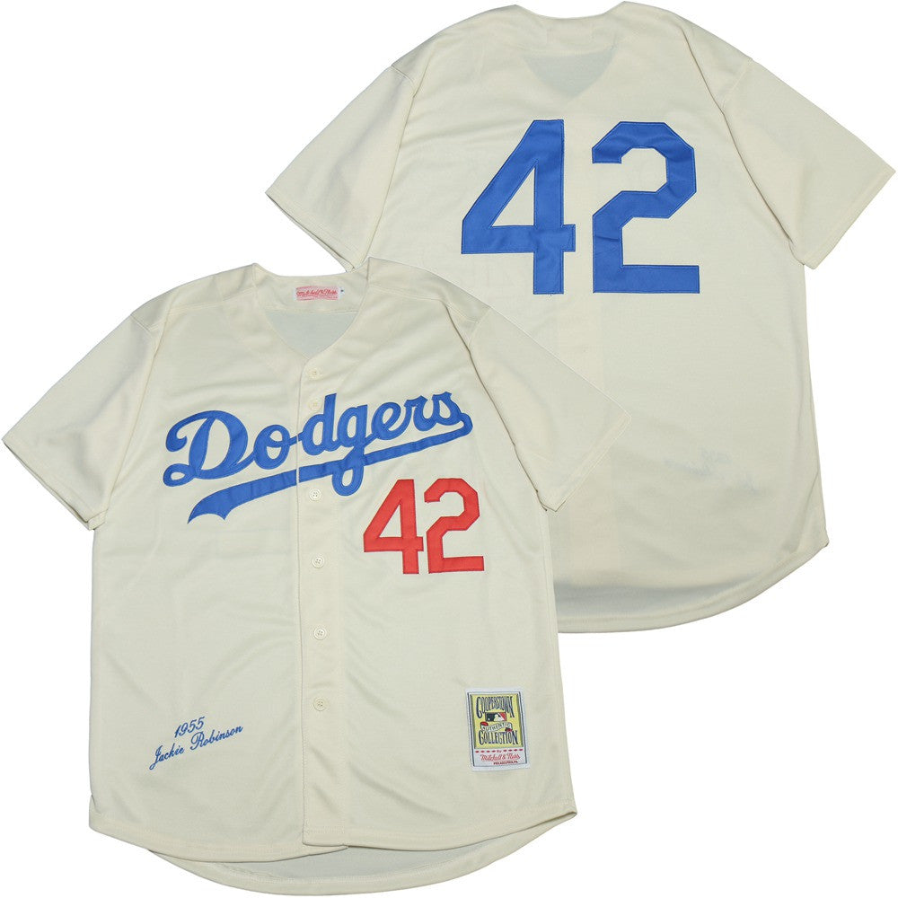 Jackie Robinson Los Angeles Dodgers cream Cooperstown jersey