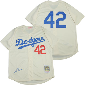 Jackie Robinson Los Angeles Dodgers cream Cooperstown jersey