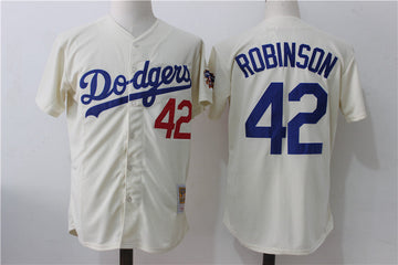 Jackie Robinson Los Angeles Dodgers cream Cooperstown jersey