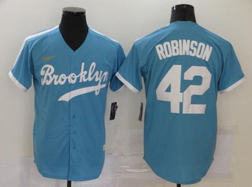 Jackie Robinson Los Angeles Dodgers blue Cooperstown jersey