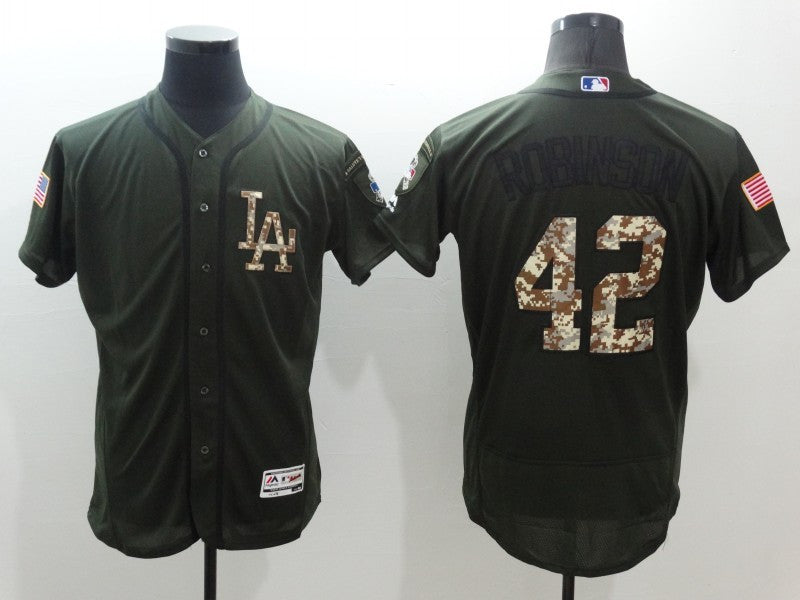 Jackie Robinson Los Angeles Dodgers olive jersey