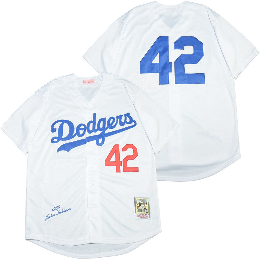Jackie Robinson Los Angeles Dodgers white Cooperstown jersey