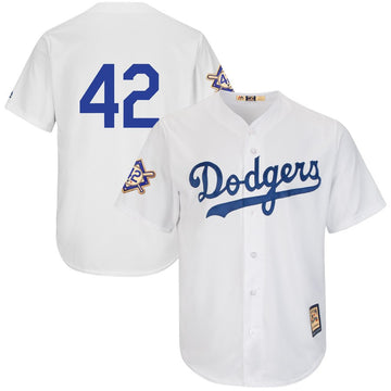 Jackie Robinson Los Angeles Dodgers white Cooperstown jersey