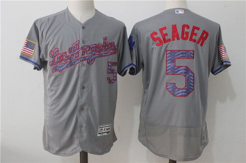 Corey Seager Los Angeles Dodgers gray jersey