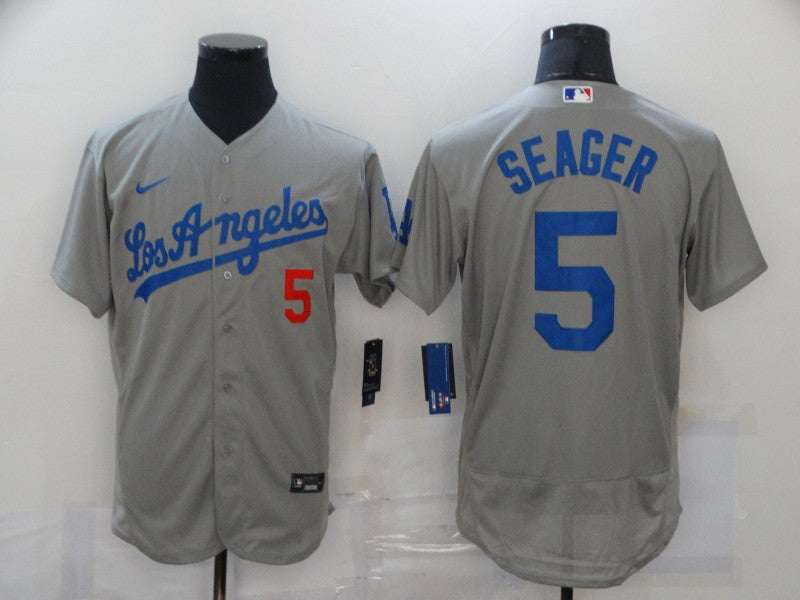 Corey Seager Los Angeles Dodgers gray jersey