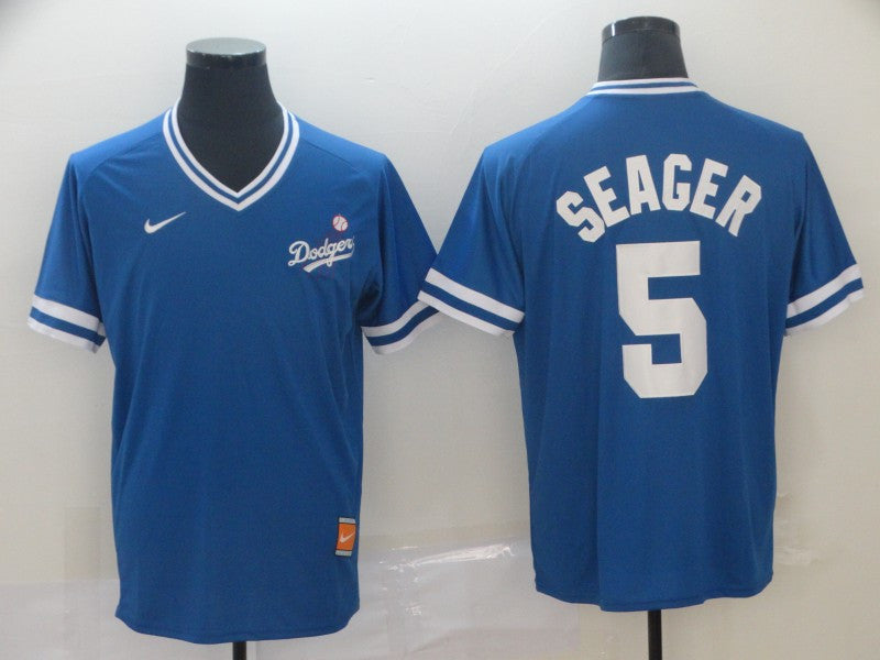 Corey Seager Los Angeles Dodgers royal Throwback jersey