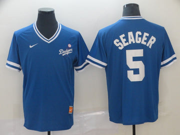 Corey Seager Los Angeles Dodgers royal Throwback jersey