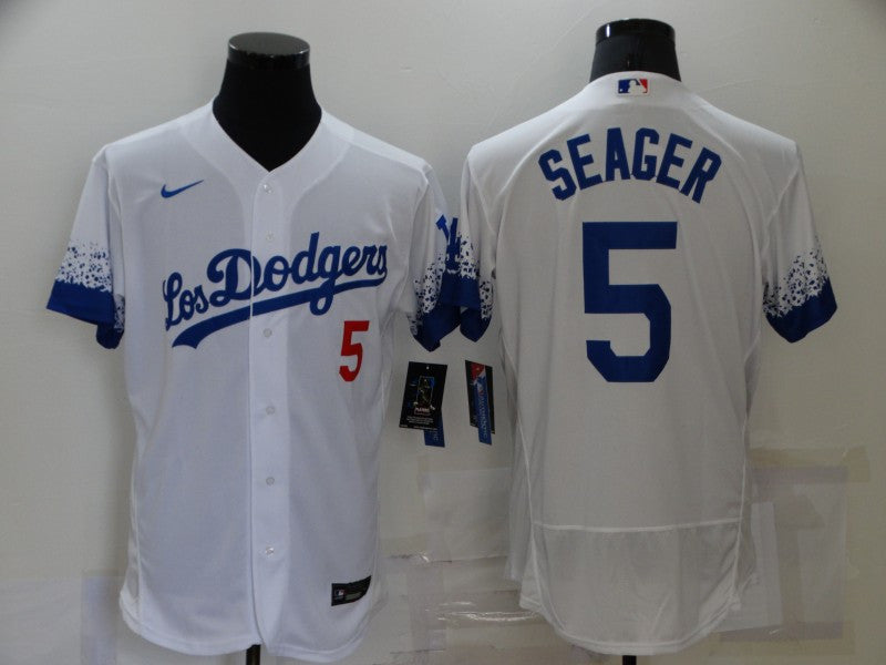 Corey Seager Los Angeles Dodgers white City Connect jersey