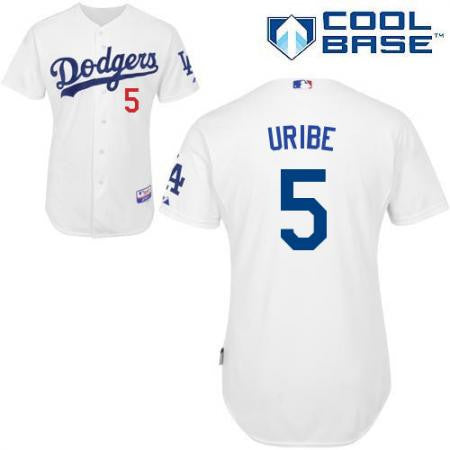 Juan Uribe Los Angeles Dodgers white jersey