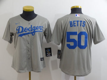 Mookie Betts Los Angeles Dodgers gray jersey