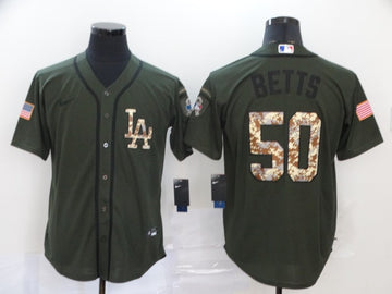 Mookie Betts Los Angeles Dodgers olive jersey