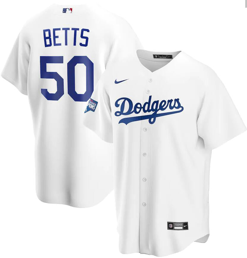 Mookie Betts Los Angeles Dodgers white jersey