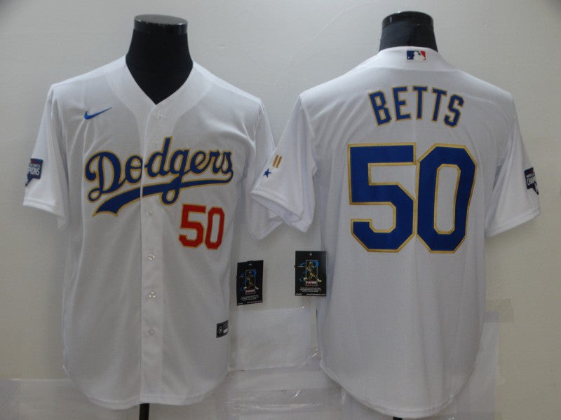 Mookie Betts Los Angeles Dodgers white jersey